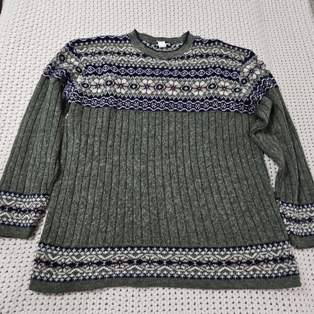 Vtg Fashion Bug Fair Isle Winter Sweater Size 18/20 - Picture 2 of 7
